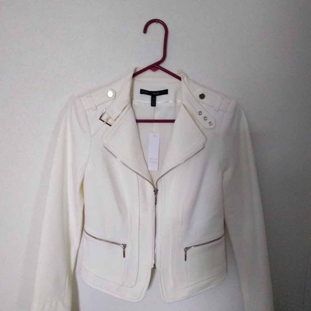 White House Black Market zip front Jacket sz 0 NWT
